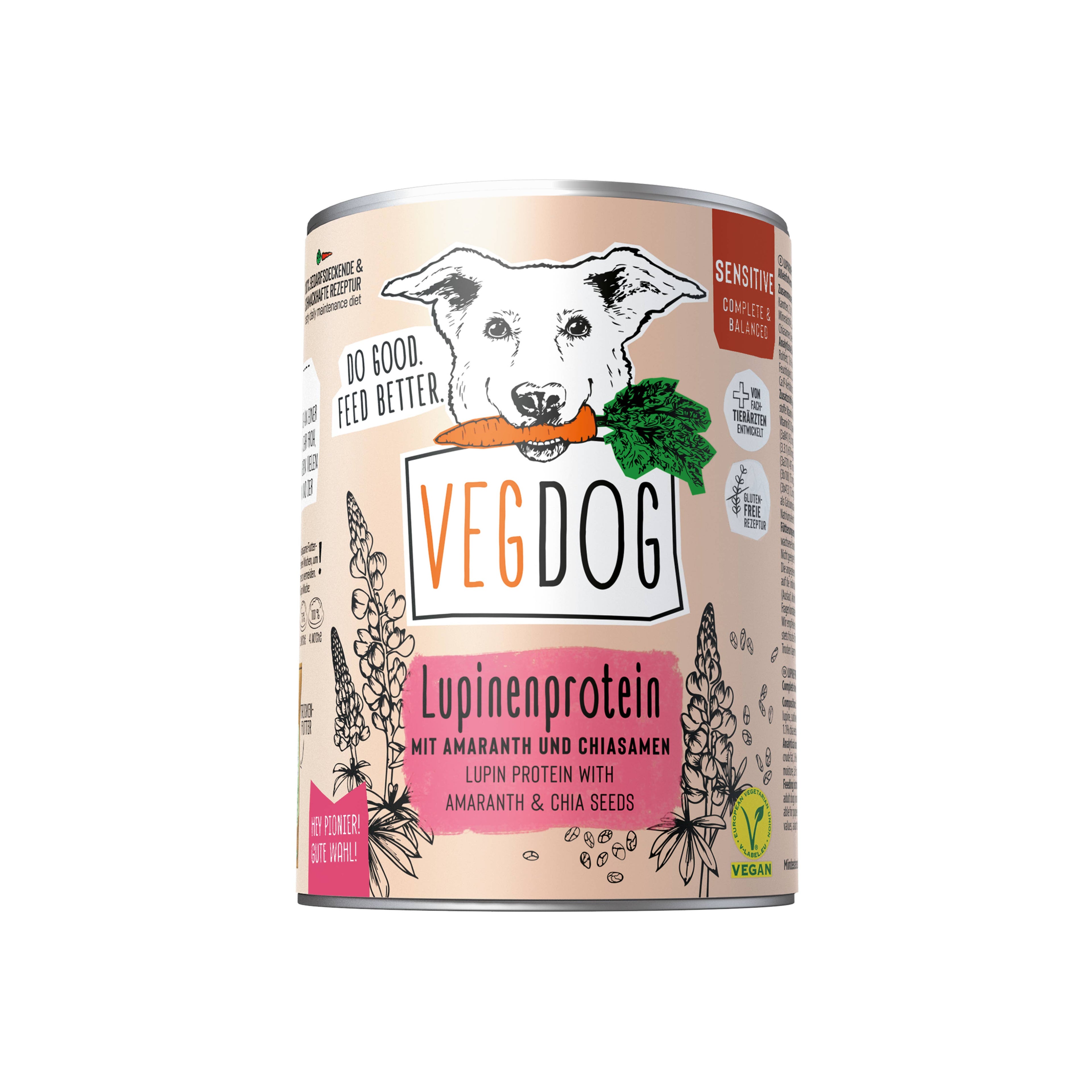 SENSITIVE Lupin protein - complete vegan food for adult dogs 400g