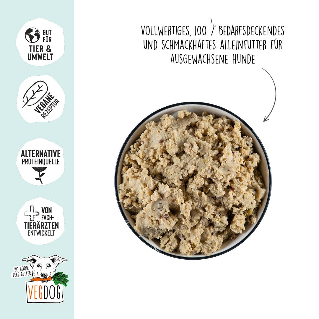 Lentils & millet - complete vegan food for adult dogs 800g