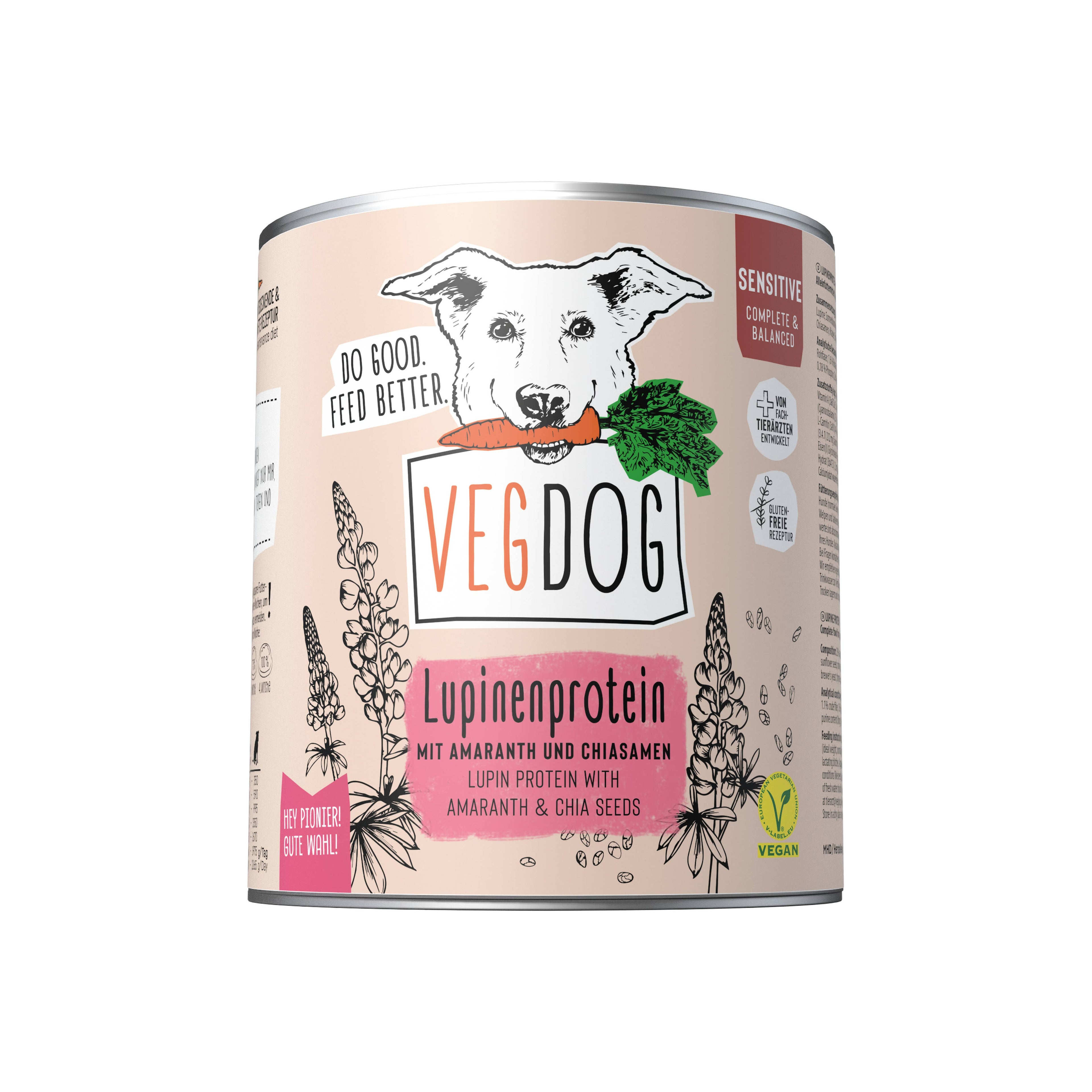 SENSITIVE Lupin protein - complete vegan food for adult dogs 800g